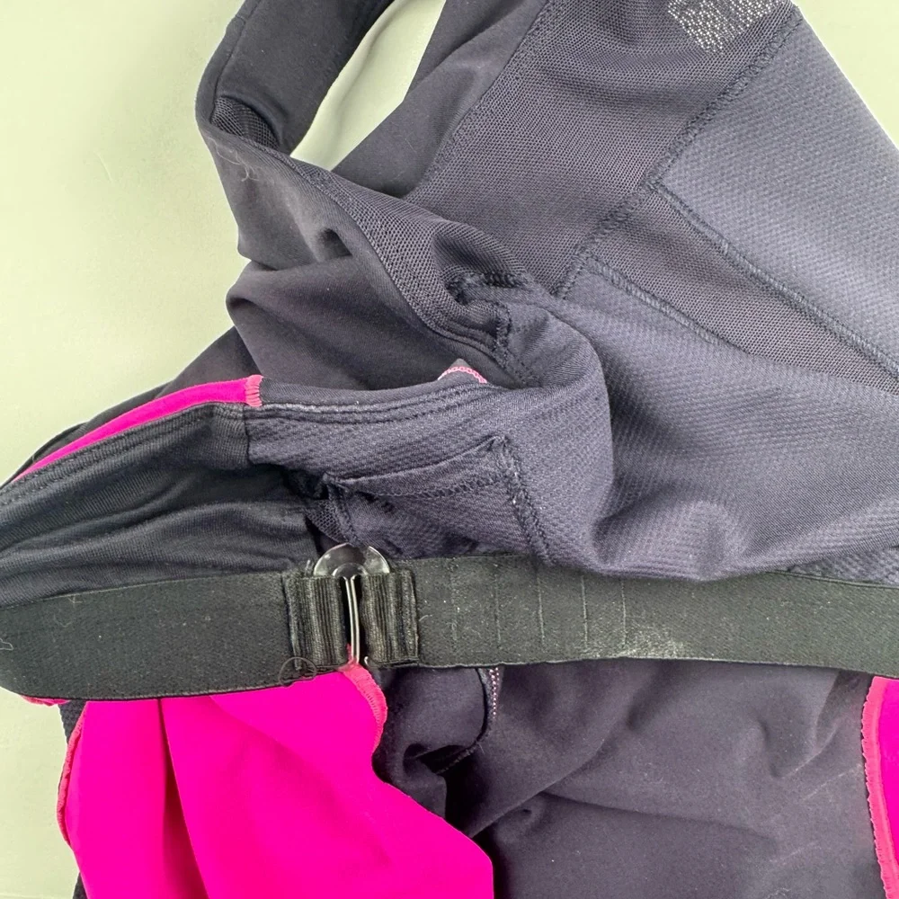 Lululemon spin it to win it Tank black/raspberry Glo light size 12